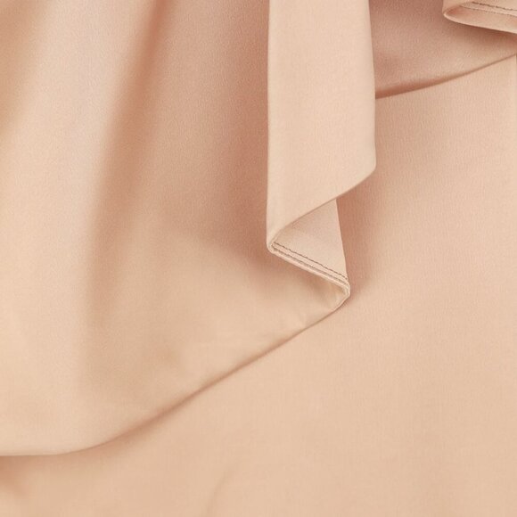 NWT Lulus Defining Style Light Peach Satin Ruffled One-Shoulder Top - Picture 7 of 11